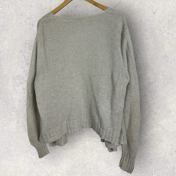 Eileen Fisher Linen Blend Knit Cardigan Sweater Womens Size XL Beige Neutral Top - Picture 11 of 12